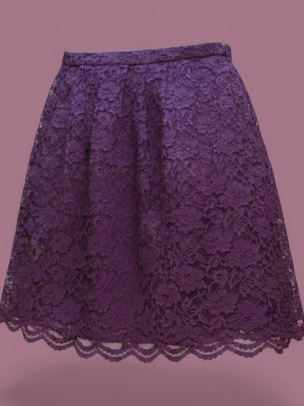 LOFT Purple Lace Mini Skirt Size 8